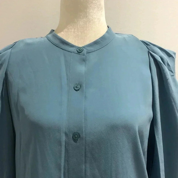 Joie Eldridge Adriatic Blue silk top Large New with Tags - Picture 3 of 8